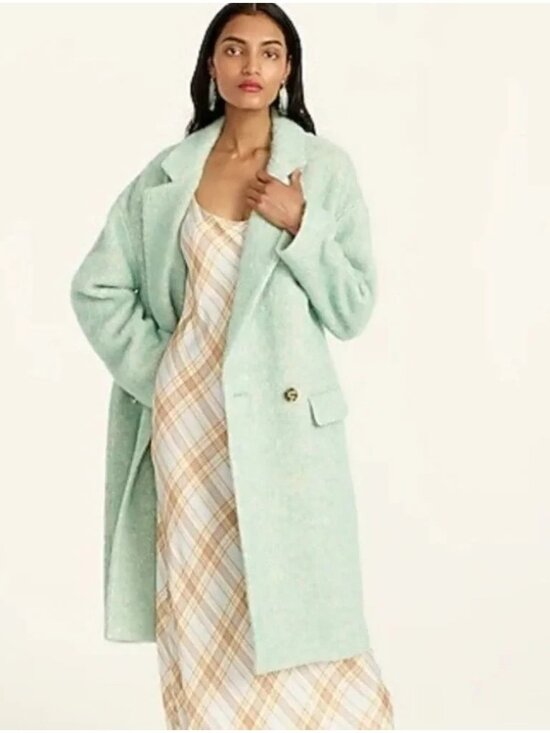 J. Crew Jackets & Blazers - NWT J.Crew Relaxed Topcoat in Wintermint Italian Brushed Wool Oversized Coat S